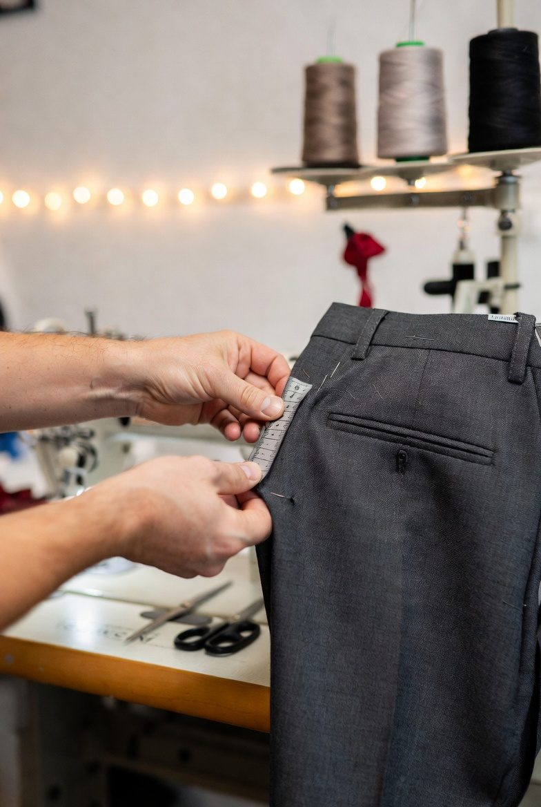 Measuring trousers for waist alteration